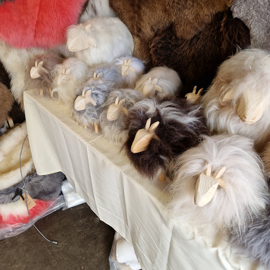 Hand-made wooden sheep
