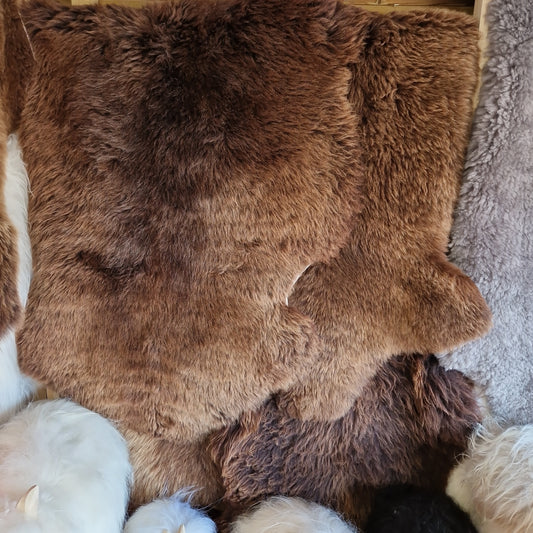 Natural brown sheepskin rug